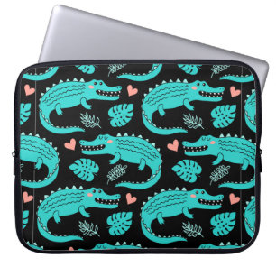 Capa Para Notebook Padrão sem costura com crocodilos de desenho anim