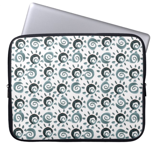 Capa Para Notebook Padrão sem costura com elemento decorativo a aquar (Frente)