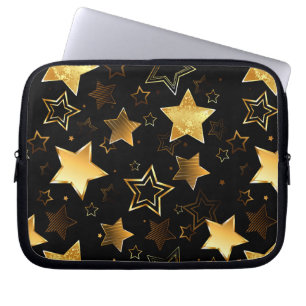 Capa Para Notebook Padrão sem costura com estrelas de Ouro