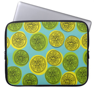 Capa Para Notebook Padrão sem costura com fatias de limão. Mal-esta