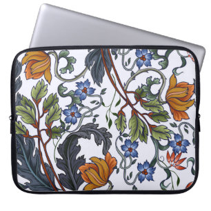 Capa Para Notebook Padrão sem costura com flores no estilo de deco de