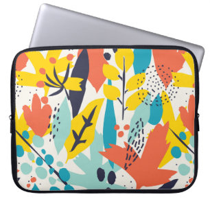 Capa Para Notebook Padrão sem costura com flores pintadas à mão e 