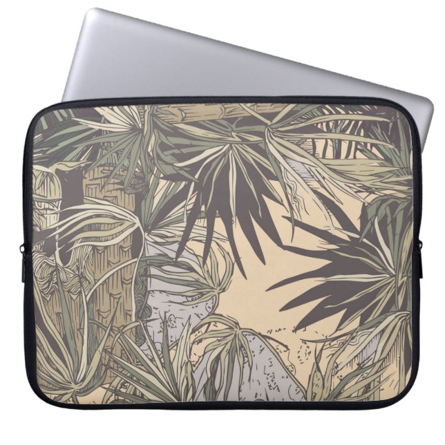 Capa Para Notebook Padrão sem costura com folhas de palma, padrão bri (Frente)