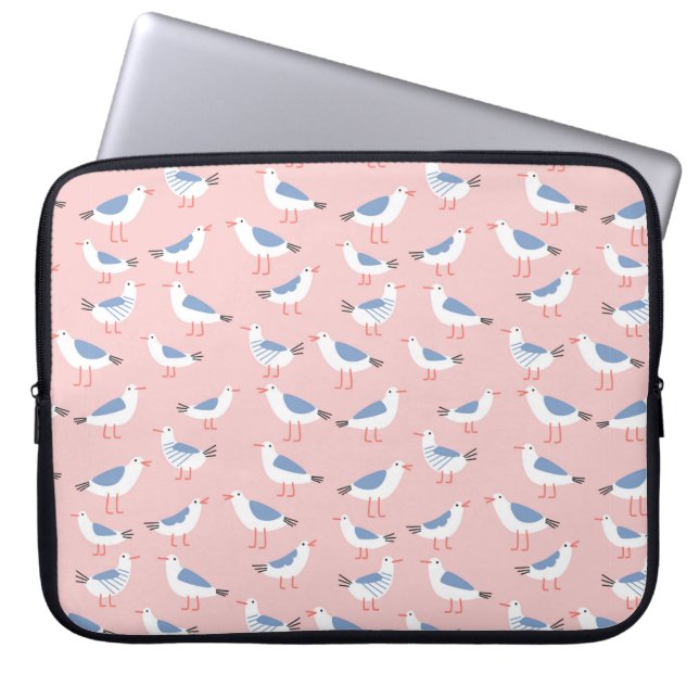 Capa Para Notebook Padrão sem costura com gaivotas bonitinhas de dese (Frente)