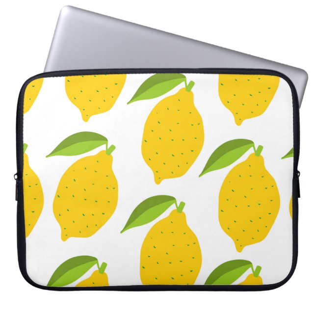 Capa Para Notebook Padrão sem costura com limão fresco amarelo (Frente)