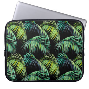Capa Para Notebook Padrão sem costura com palmeiras tropicais. Água