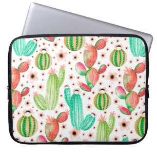Capa Para Notebook Padrão sem costura com suculentos. Cache de aquare