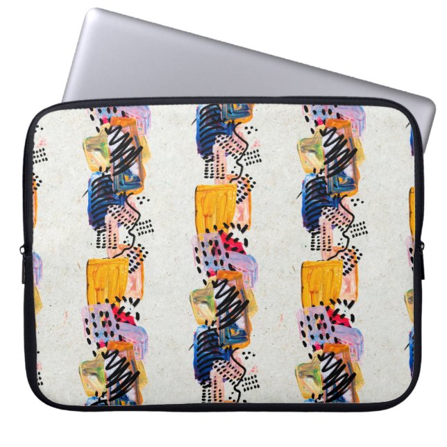 Capa Para Notebook Padrão sem costura com traços de tinta desenhados  (Frente)