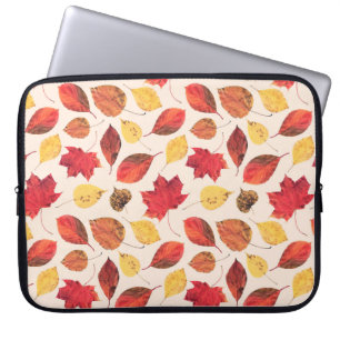 Capa Para Notebook Padrão sem costura criado de folhas isoladas reais