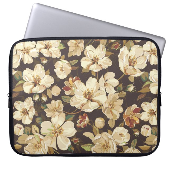 Capa Para Notebook Padrão sem costura das flores Elegance (Frente)