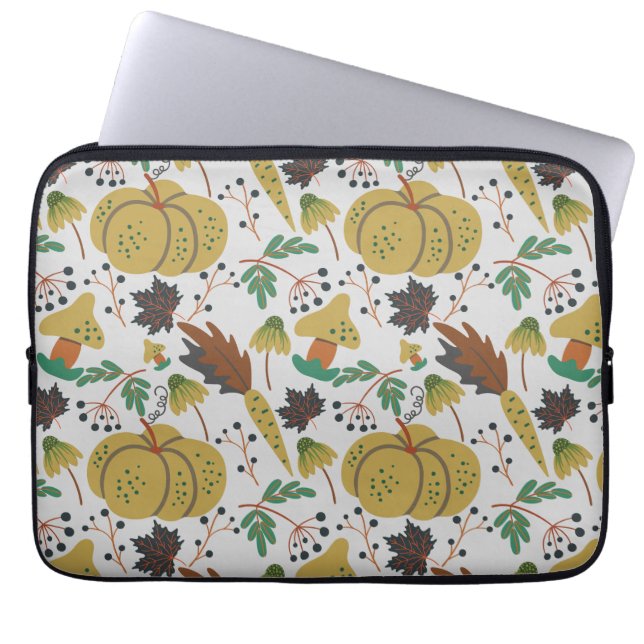Capa Para Notebook Padrão sem costura de abóboras e cenouras tropicai (Frente)