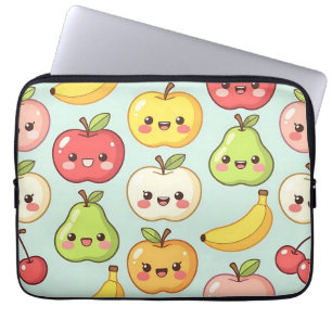 Capa Para Notebook Padrão Sem Costura de Frutas Kawaii Desenho Animad