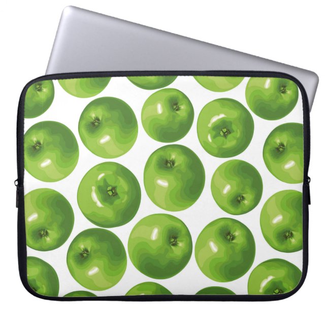 Capa Para Notebook Padrão sem costura de maçã verde (Frente)