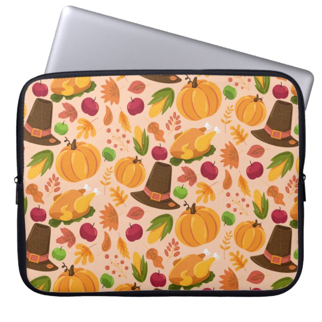 Capa Para Notebook Padrão sem costura de outono, textura fofa de dese (Frente)