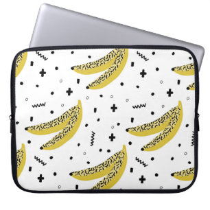 Capa Para Notebook Padrão sem costura de Verão com bananas nas ruas d