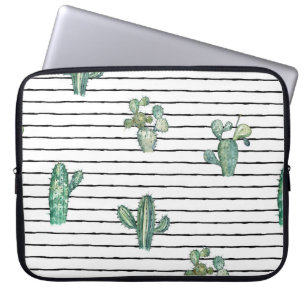 Capa Para Notebook Padrão sem costura do cacto do cacto de Aquarela