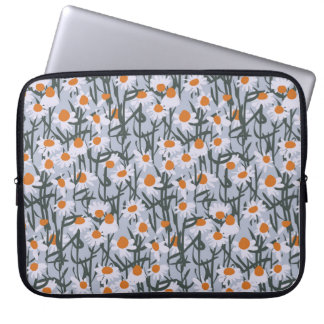 Capa Para Notebook Padrão sem costura do campo de camomila nas cinzas