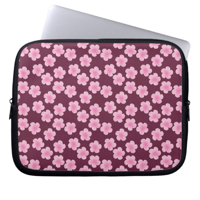 Capa Para Notebook Padrão sem costura do Flor Frangipani Rosa (Frente)