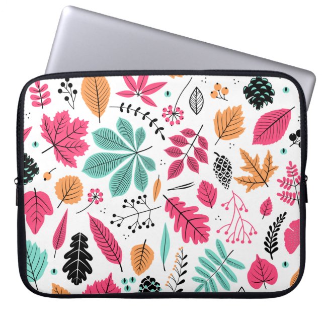Capa Para Notebook Padrão sem costura do outono com folha, folha de o (Frente)