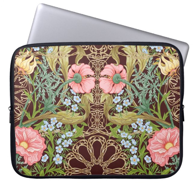 Capa Para Notebook Padrão sem costura floral, fundo com arte no (Frente)