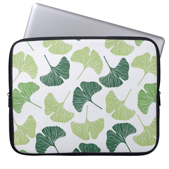 Capa Para Notebook Padrão sem costura Ginkgo biloba verde  (Frente)
