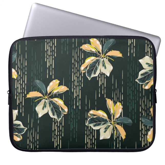 Capa Para Notebook Padrão sem costura PLANTAS VARIEGADAS Botânicas, f (Frente)