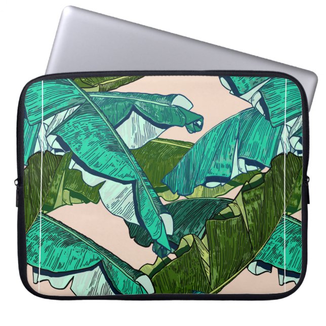 Capa Para Notebook Padrão sem descontinuidades das folhas tropicais d (Frente)
