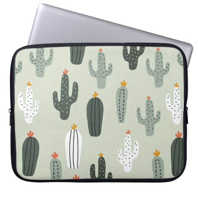 Capa Para Notebook Padrão sem soldadura cactos cactos cúbitos, fundo  (Frente)