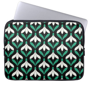 Capa Para Notebook Padrão Snowdrop moderno do meio do século Scandi r