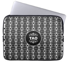 Padrão Tao Abstrato Elegante em Preto e Branco