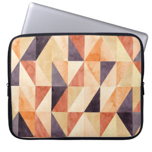 Capa Para Notebook Padrão Terreno da Aquarela Mosaica Triangular