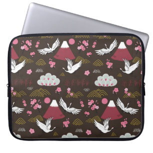Capa Para Notebook Padrão tradicional de rabisco sem costura japonês
