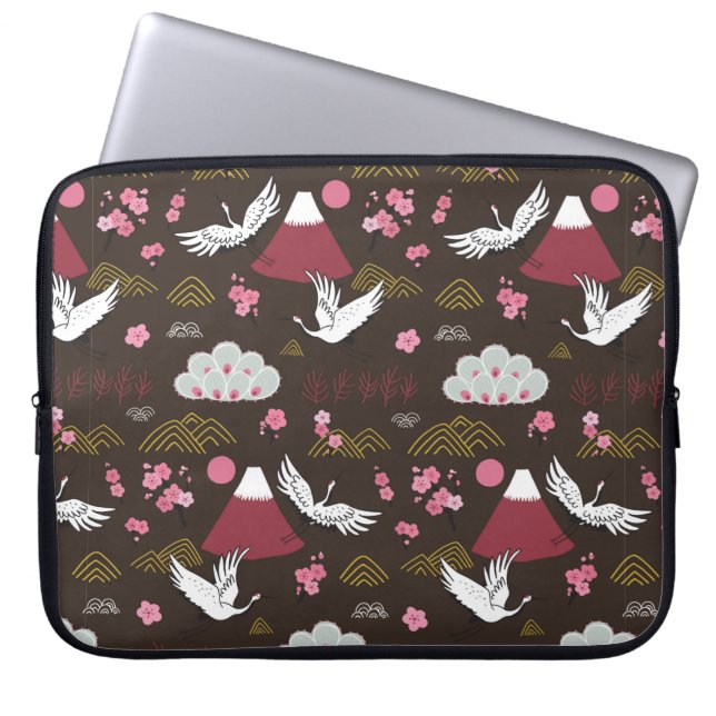 Capa Para Notebook Padrão tradicional de rabisco sem costura japonês  (Frente)