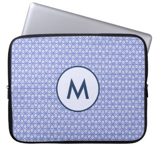 Capa Para Notebook Padrão Triangular Geométrico Azul Moderno Minimali