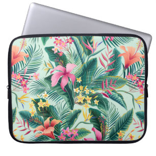 Capa Para Notebook padrão tropical floral sem costura com hibisco e
