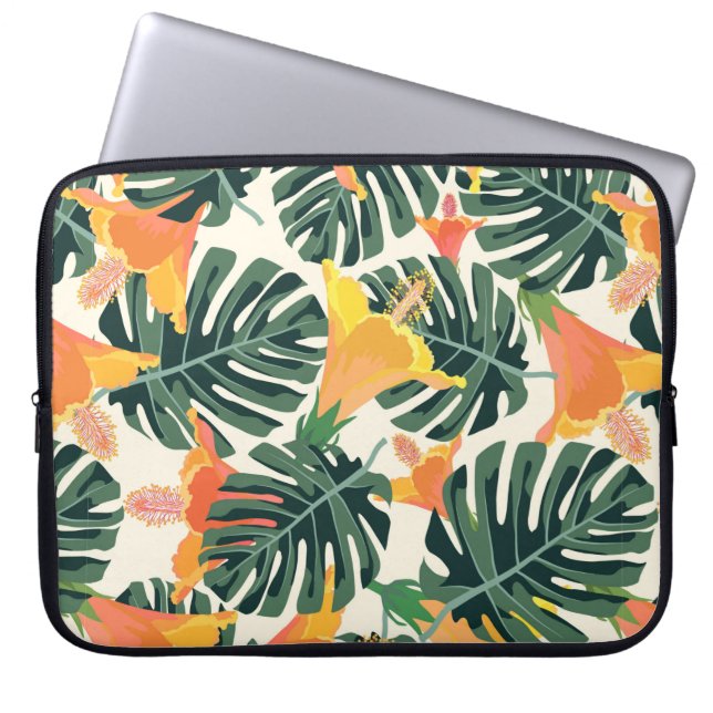 Capa Para Notebook Padrão tropical. Textura têxtil colorida. exótico (Frente)