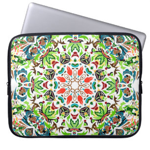 Capa Para Notebook padrão uniforme com ornamento floral brilhante. Vi