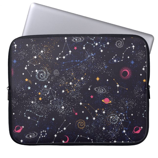 Capa Para Notebook Padrão uniforme da constelação de Galáxias Espacia (Frente)