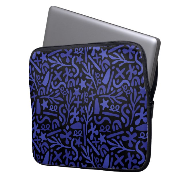 Capa Para Notebook padrão uniforme de abstrato azul (Frente Esquerda)