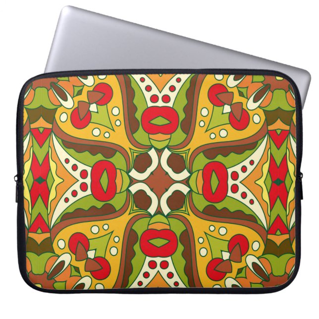 Capa Para Notebook padrão uniforme de abstrato no estilo étnico orien (Frente)
