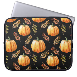 Capa Para Notebook Padrão uniforme de aquarela com abóbora