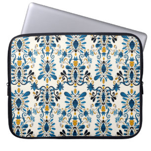 Capa Para Notebook Padrão uniforme de aquarela com ikat. Tie dye wat