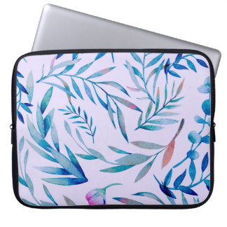 Capa Para Notebook Padrão uniforme de aquarela. Ornamento botânico. G