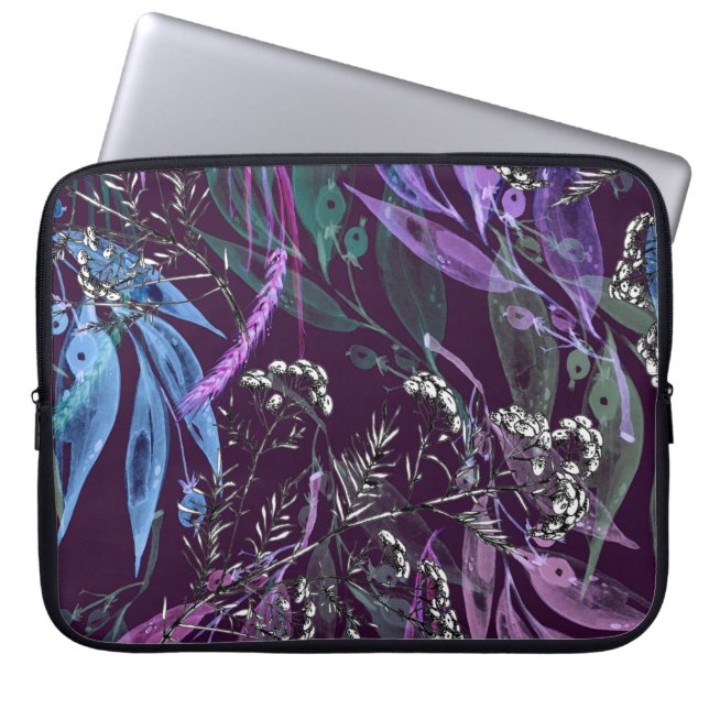Capa Para Notebook Padrão uniforme de aquarela. Ramificação com Wat d (Frente)