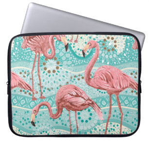Capa Para Notebook Padrão uniforme de flamingos cor-de-rosa