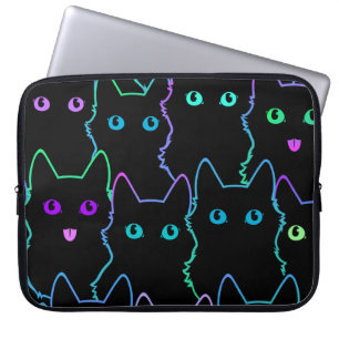 Capa Para Notebook padrão uniforme de silhouettespattern de gato fofo