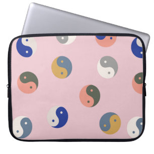 Capa Para Notebook Padrão uniforme de Yin e Yang, espiritual repetí