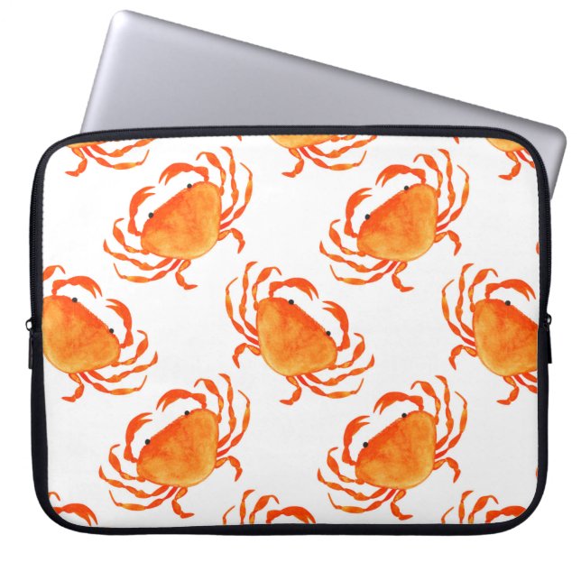 Capa Para Notebook Padrão uniforme dos caranguejos laranja (Frente)