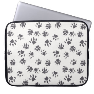 Capa Para Notebook padrão uniforme vintage com pegadas de pata de um