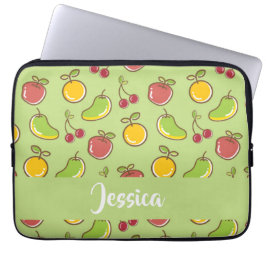 Capa Para Notebook Padrão verde de frutas de verão frescas